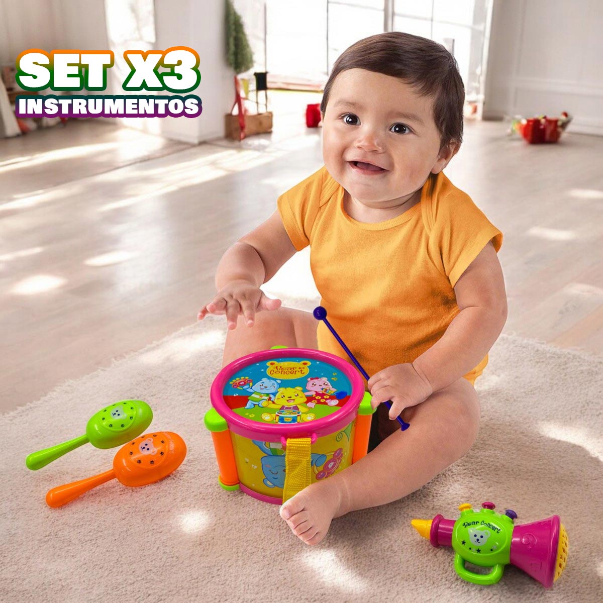 Miniatura 2 de Juguete Musical Para Bebes Tambor 828-4
